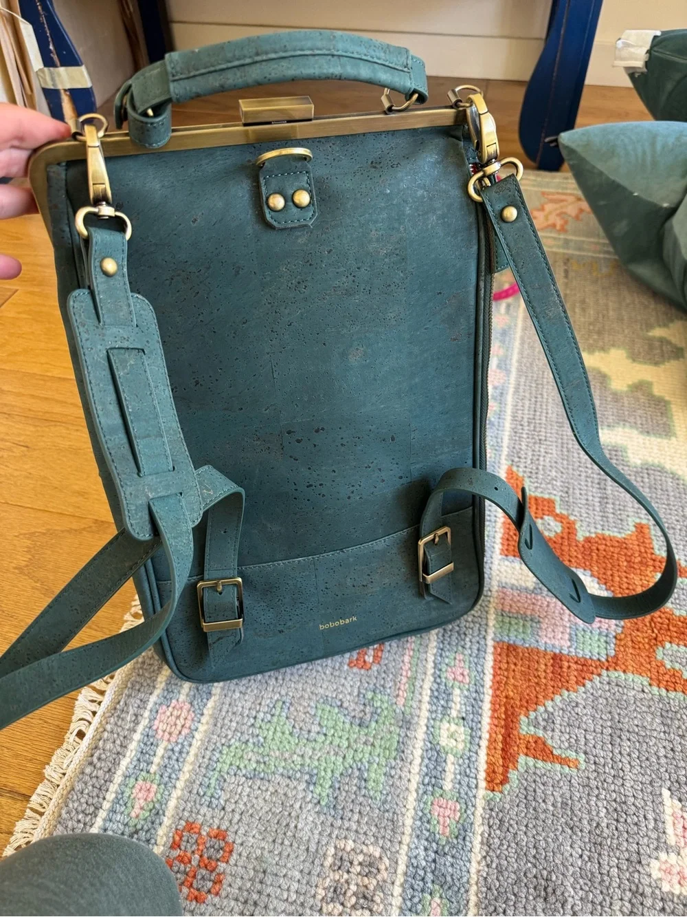 Hand-made Designer Laptop Backpack in Emerald is as Gorgeous as it is Functional